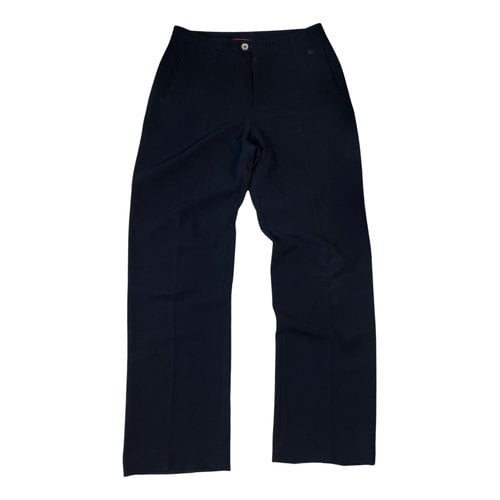 Pre-owned Burberry Straight Pants In Navy