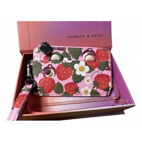 Pre-owned Charles & Keith Card Wallet In Pink