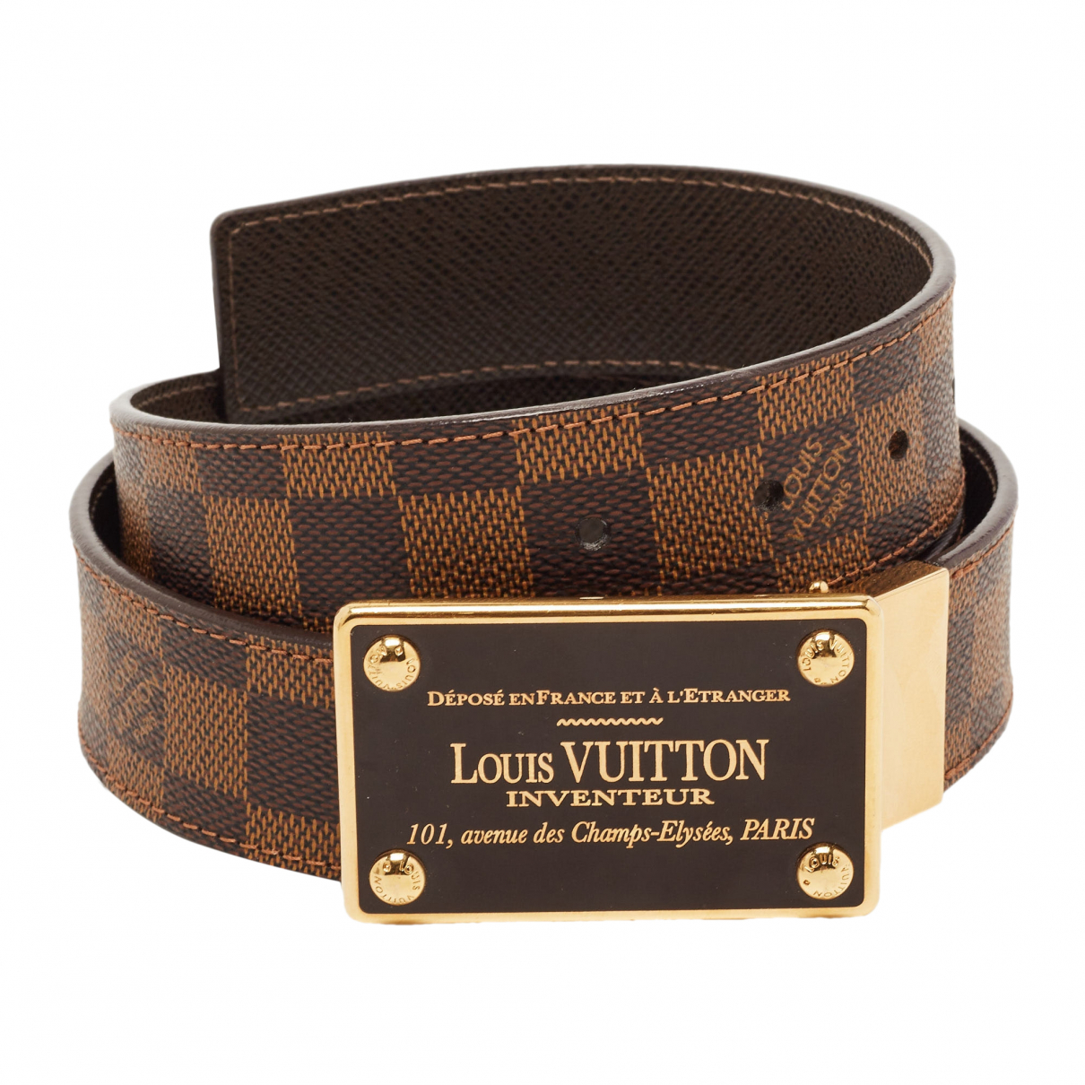 LOUIS VUITTON Belts Louis Vuitton Leather For Male 90 Cm for Men