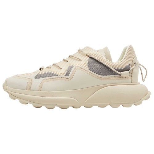 Pre-owned Stuart Weitzman Leather Trainers In Ecru