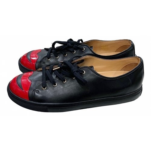 Pre-owned Charlotte Olympia Leather Low Trainers In Black
