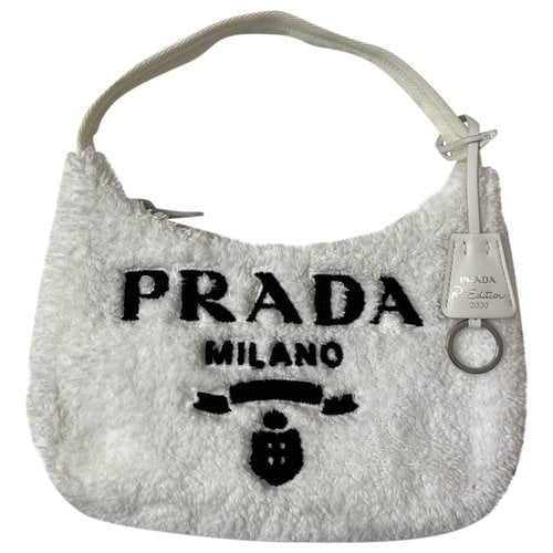 Pre-owned Prada Re-edition 2000 Faux Fur Mini Bag In White