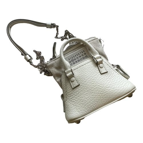 Pre-owned Maison Margiela 5ac Leather Mini Bag In White