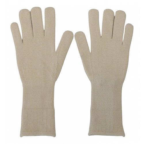 Pre-owned Dolce & Gabbana Cashmere Gloves In White