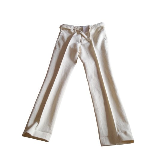 Pre-owned Golden Goose Slim Pants In White