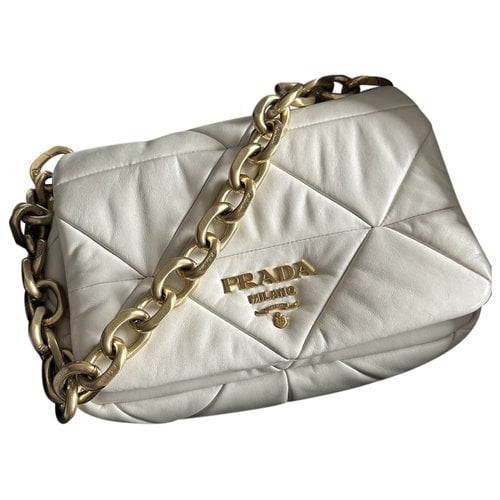 Pre-owned Prada Spectrum Leather Crossbody Bag In White