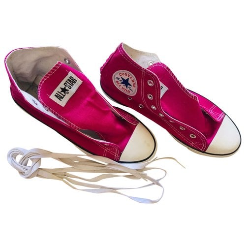 Pre-owned Converse Trainers In Burgundy