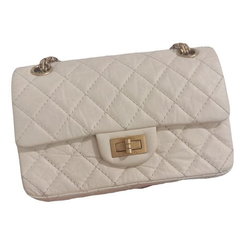 Pre-owned Chanel 2.55 Leather Crossbody Bag In White