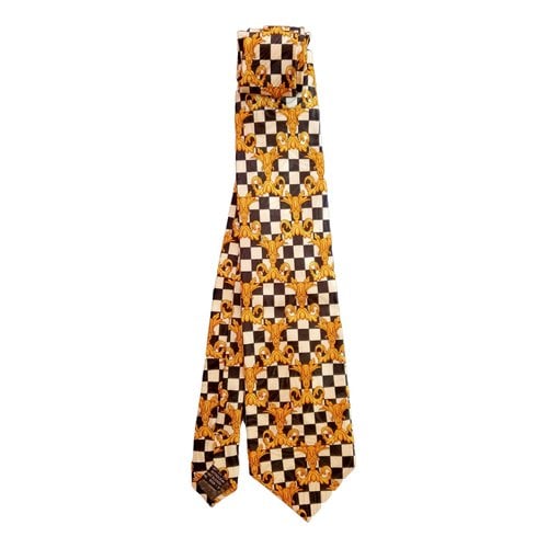 Pre-owned Versace Silk Tie In Yellow
