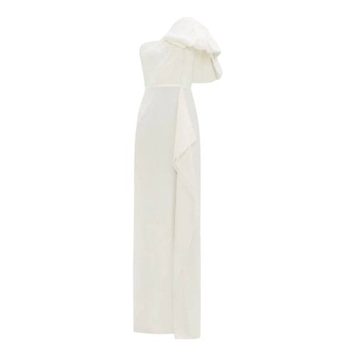 Pre-owned Roland Mouret Silk Maxi Dress In White