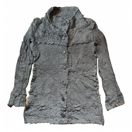 Pre-owned Issey Miyake Velvet Mid-length Dress In Grey