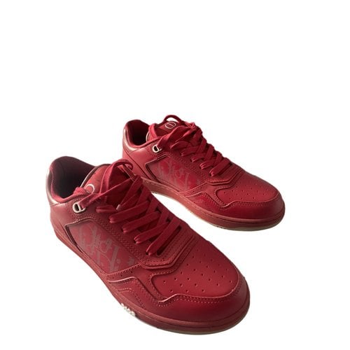 Pre-owned Dior Leather Low Trainers In Red