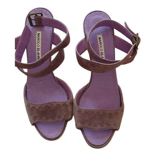 Pre-owned Manolo Blahnik Sandal In Purple