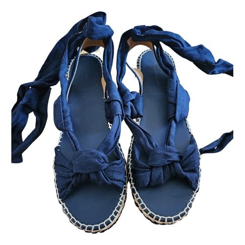 Pre-owned Ralph Lauren Cloth Sandals In Blue