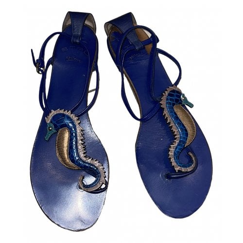 Pre-owned Etro Leather Sandal In Blue
