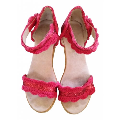 Pre-owned Manoush Glitter Mules & Clogs In Red