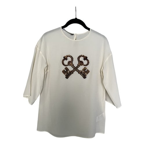 Pre-owned Dolce & Gabbana Silk Blouse In White