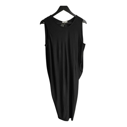 Pre-owned Helmut Lang Silk Mid-length Dress In Black
