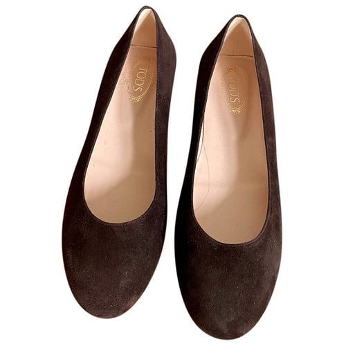Pre-owned Tod's Leather Ballet Flats In Brown