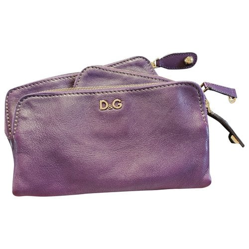 Pre-owned D&g Leather Mini Bag In Purple