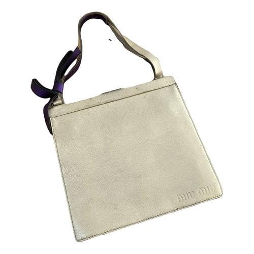 Pre-owned Miu Miu Leather Handbag In Gold