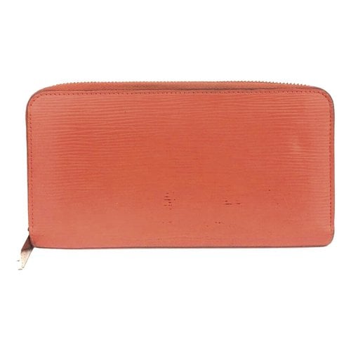 Pre-owned Louis Vuitton Zippy Leather Wallet In Orange
