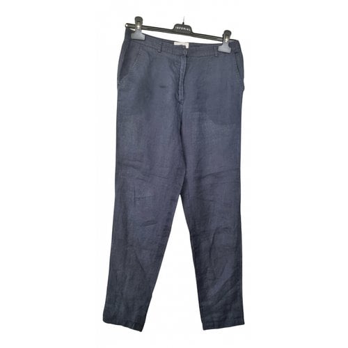 Pre-owned Cerruti 1881 Linen Trousers In Blue