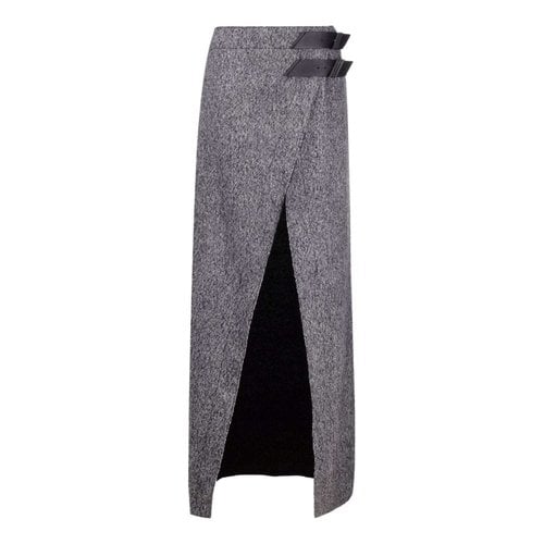 Pre-owned Attico Wool Maxi Skirt In Grey
