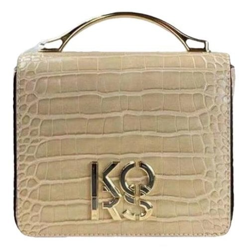 Pre-owned Michael Kors Leather Handbag In Beige