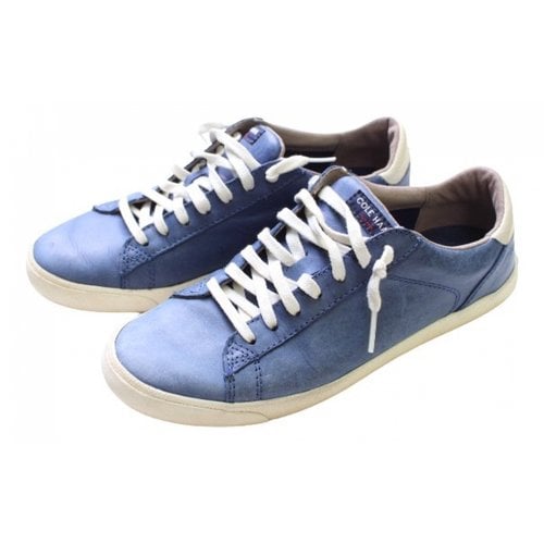 Pre-owned Cole Haan Leather Trainers In Blue