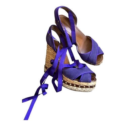 Pre-owned Dolce & Gabbana Cloth Sandals In Purple
