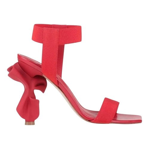 Pre-owned Le Silla Cloth Sandal In Red