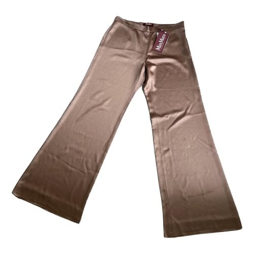 Pre-owned Max Mara Straight Pants In Brown