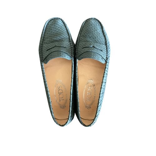 Pre-owned Tod's Leather Flats In Blue
