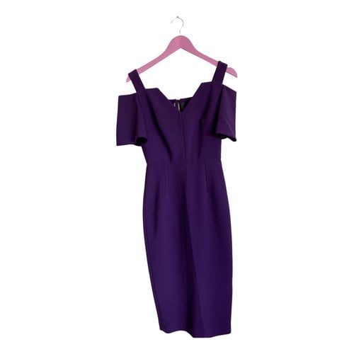 Pre-owned Roland Mouret Wool Mid-length Dress In Purple
