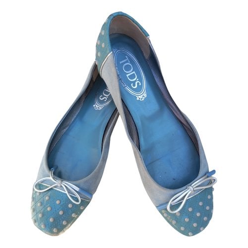 Pre-owned Tod's Ballet Flats In Turquoise