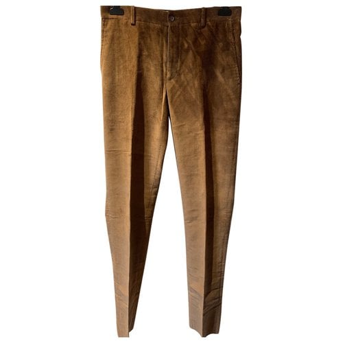 Pre-owned Polo Ralph Lauren Velvet Trousers In Beige
