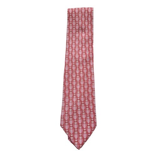Pre-owned Burberry Silk Tie In Pink