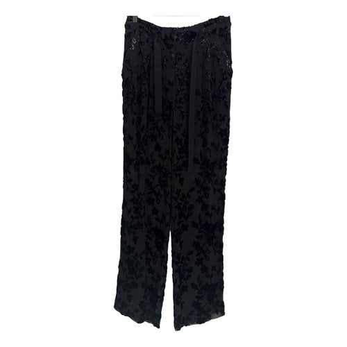 Pre-owned Etro Silk Trousers In Black