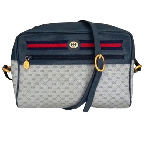 Pre-owned Gucci Cloth Crossbody Bag In Navy