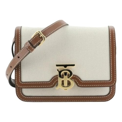 Pre-owned Burberry Tb Bag Leather Crossbody Bag In White