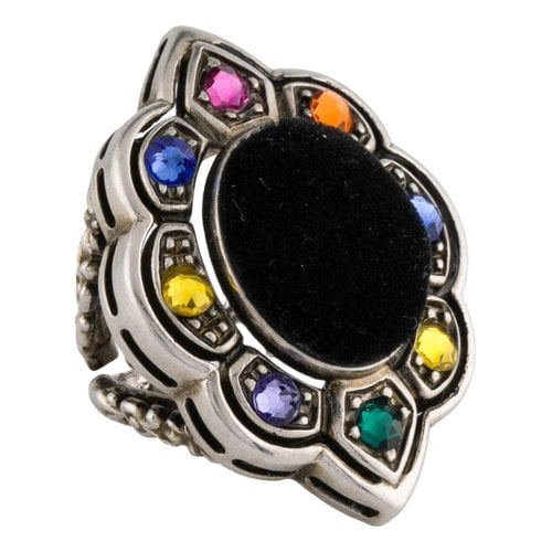 Pre-owned Gucci Silver Ring In Black