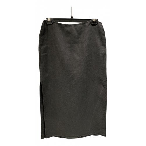 Pre-owned Theory Linen Mid-length Skirt In Black