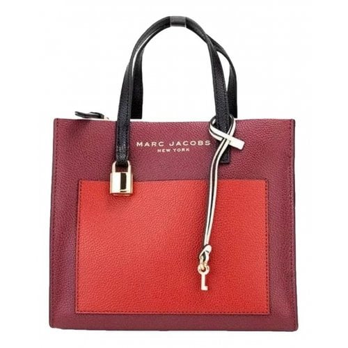 Pre-owned Marc Jacobs Leather Tote In Burgundy