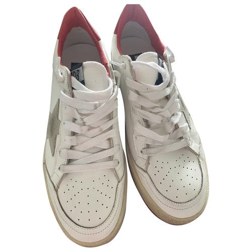 Pre-owned Golden Goose Leather Flats In White
