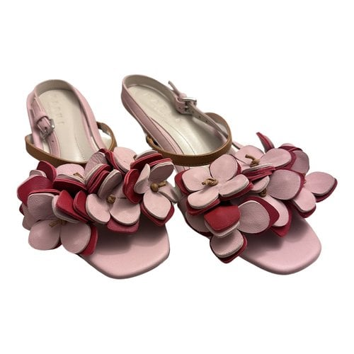 Pre-owned Marni Leather Sandals In Pink