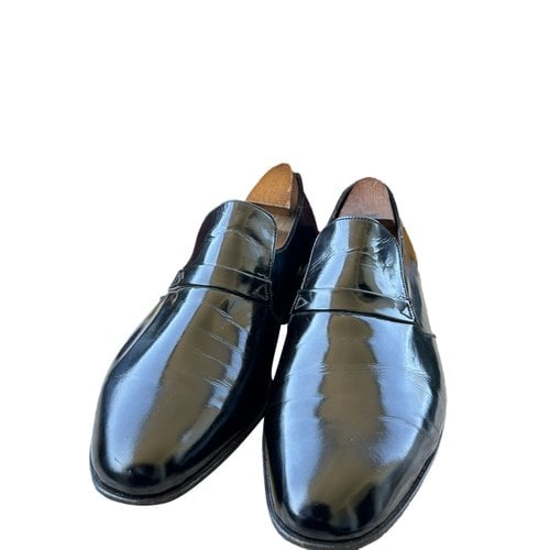 Pre-owned Jm Weston Patent Leather Flats In Black