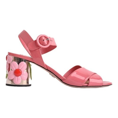 Pre-owned Prada Leather Sandals In Pink