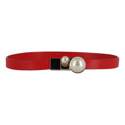 Pre-owned Dior Leather Bracelet In Red