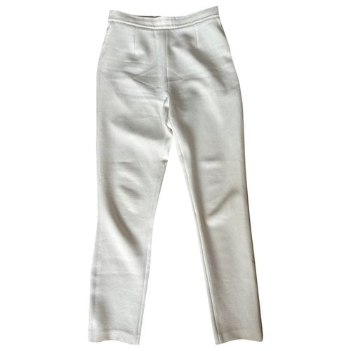 Pre-owned Safiyaa Slim Pants In White